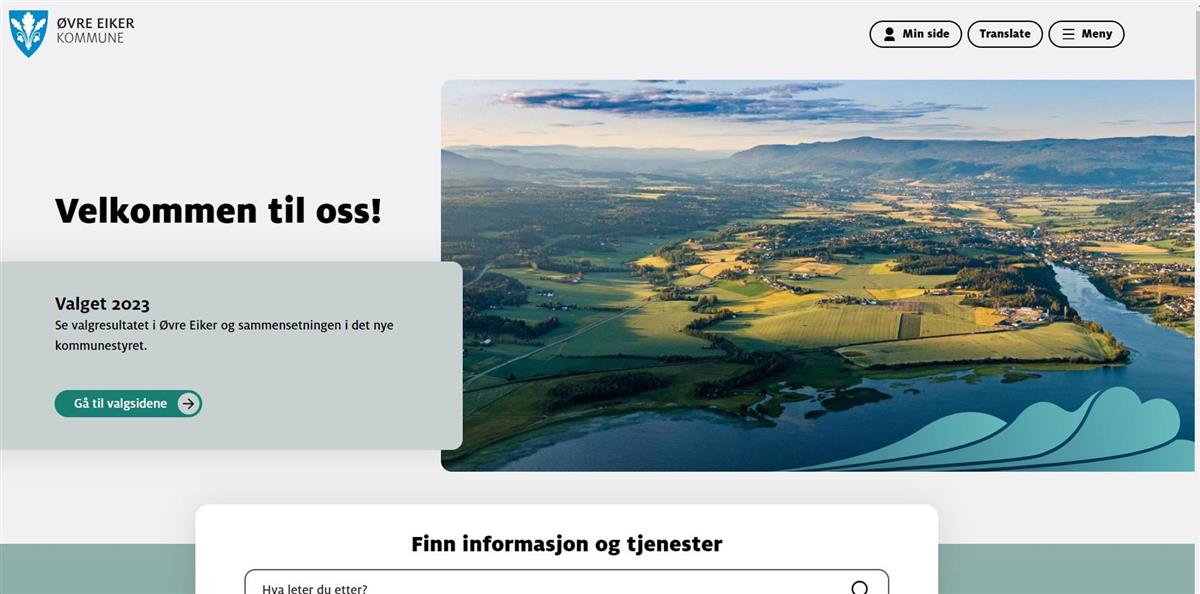 Den nye hjemmesiden til Øvre Eiker kommune - Klikk for stort bilde